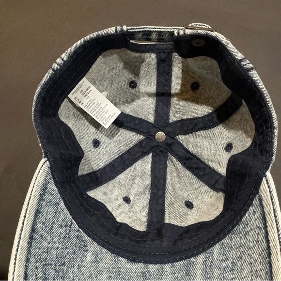 American Eagle Outfitters Baseball Cap Hat Stonewashed Denim Rainbow Embroidered - Picture 9 of 10